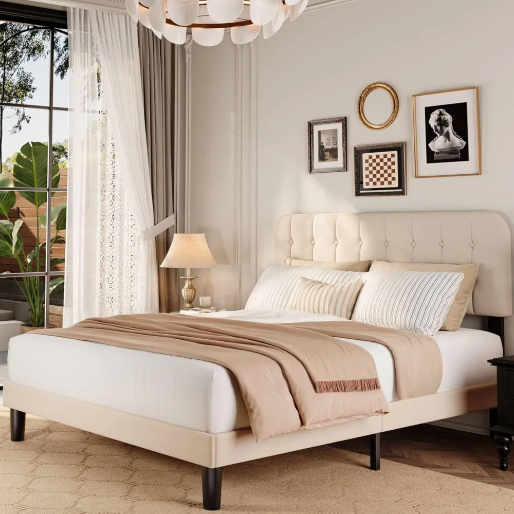 Gizoon Full Bed Frame with Headboard, Upholstered Platform Bed with Sturdy Wooden Slats, Noise-Free, No Box Spring Needed, Easy
Gizoon Full Bed Frame with Headboard, Upholstered Platform Bed with Sturdy Wooden Slats, Noise-Free, No Box Spring Needed, Easy