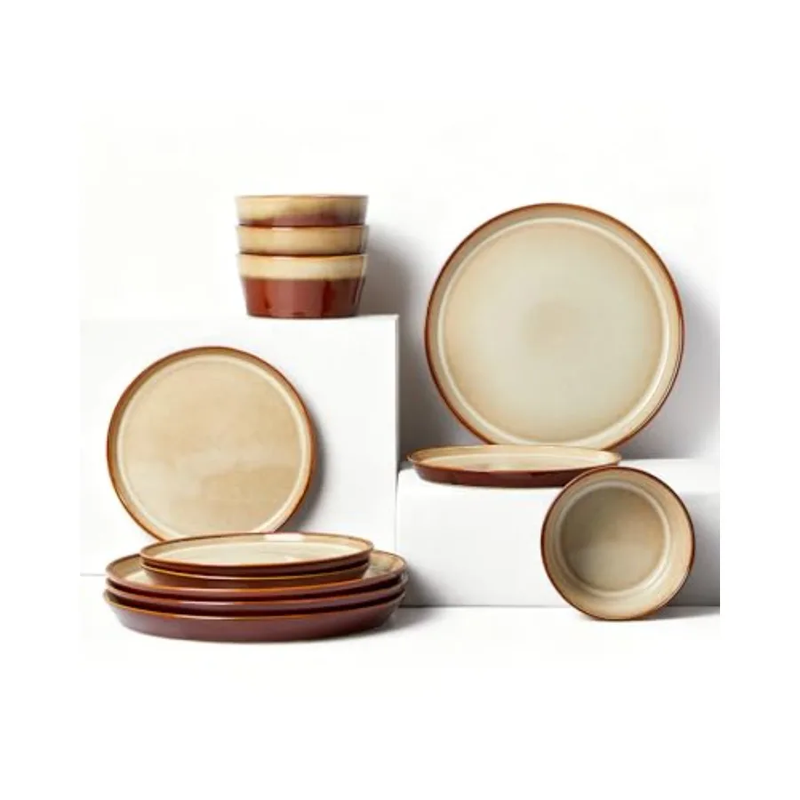 Dinnerware Set for 4 Ceramic Dish Sets Plate and Bowl Set Microwave and Dishwasher Safe Dishware Set Chip and Scratch Resistant
Dinnerware Set for 4 Ceramic Dish Sets Plate and Bowl Set Microwave and Dishwasher Safe Dishware Set Chip and Scratch Resistant