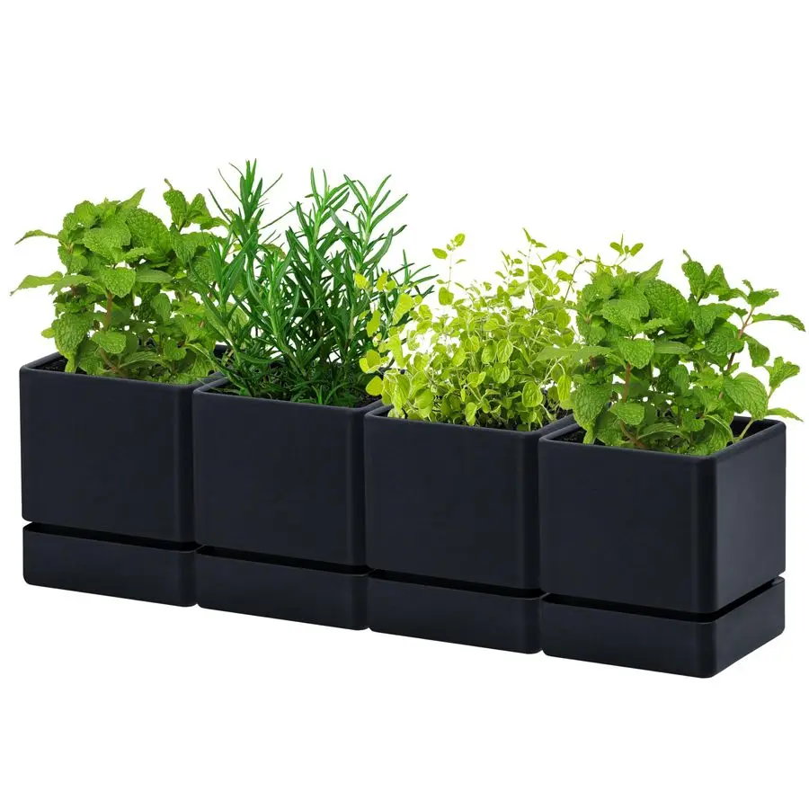 Dev 4 Inch Herb Planter Pot, Plastic Planter with Drainage Holes and Saucer, Modern Decorative Gardening Pot for Indoor Plants,
Dev 4 Inch Herb Planter Pot, Plastic Planter with Drainage Holes and Saucer, Modern Decorative Gardening Pot for Indoor Plants,