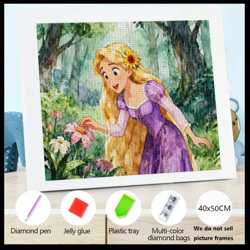 1 шт., алмазная живопись принцессы Диснея Рапунцель, 5D полная дрель, длинные светлые волосы, художественный комплект для девочек, милый мультяшный зачарованный садовый цветок
1 шт., алмазная живопись принцессы Диснея Рапунцель, 5D полная дрель, длинные светлые волосы, художественный комплект для девочек, милый мультяшный зачарованный садовый цветок