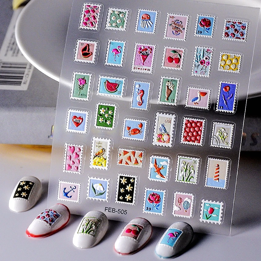 5D Embossed Nail Art Stickers Photo Postage Stamp Frame Charms For Nails Decoration Cute Cartoon Design Decals Manicure Supplies
5D Embossed Nail Art Stickers Photo Postage Stamp Frame Charms For Nails Decoration Cute Cartoon Design Decals Manicure Supplies