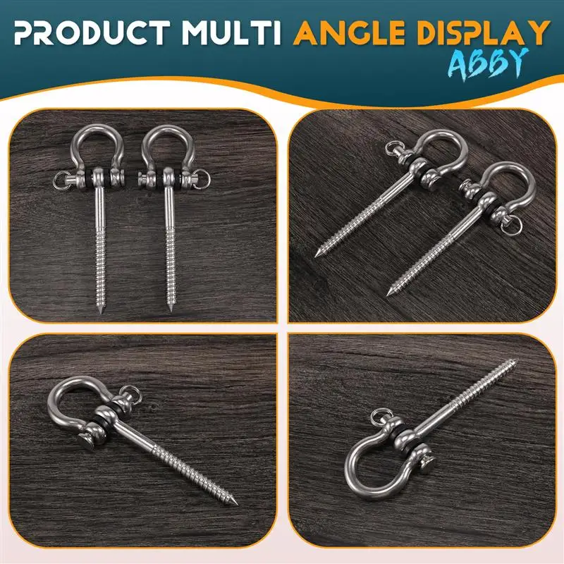 ABBY-2 Pcs 304 Stainless Steel Screw Bracket Heavy Duty 180° Swing Hangers Yoga Hammock Chair Sandbag Hardware Swing Sets
ABBY-2 Pcs 304 Stainless Steel Screw Bracket Heavy Duty 180° Swing Hangers Yoga Hammock Chair Sandbag Hardware Swing Sets