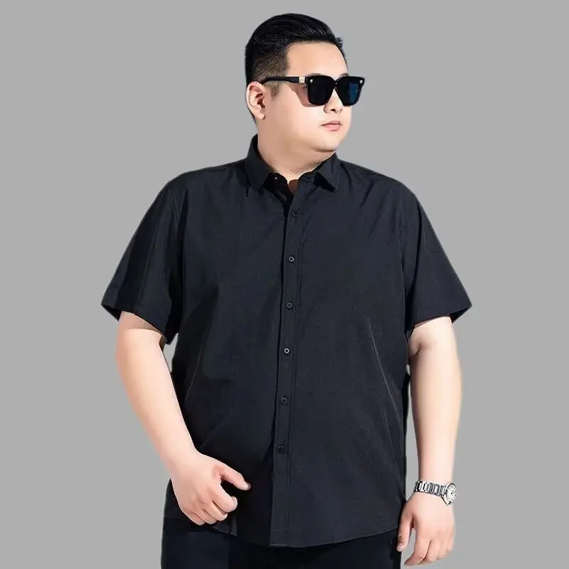 Summer new large size short-sleeved shirt men's business casual with loose short-sleeved solid color fashion shirt
Summer new large size short-sleeved shirt men's business casual with loose short-sleeved solid color fashion shirt