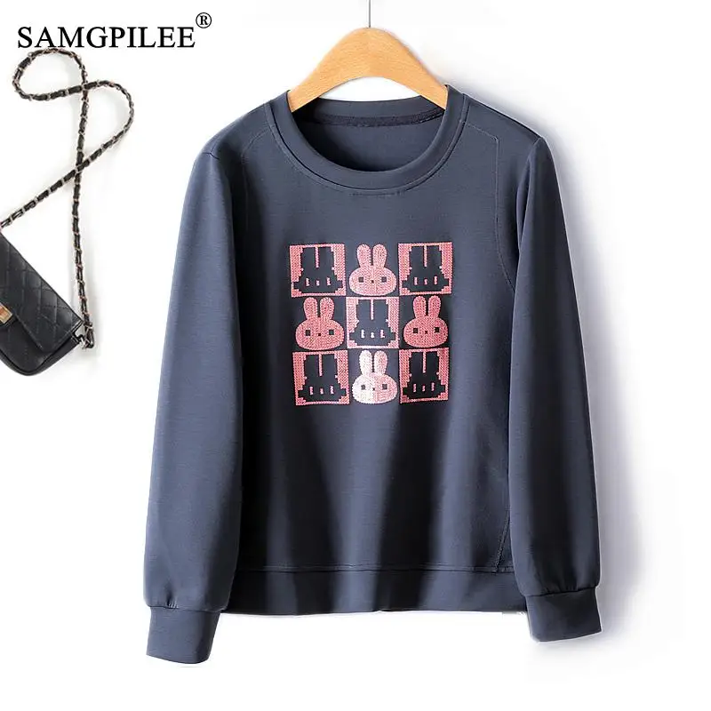 Sweet College Style Cute Rabbit Figure Embroidery Sequins Loose O Neck Straight Y2k Clothing Autumn Winter New Women Sweatshirts
Sweet College Style Cute Rabbit Figure Embroidery Sequins Loose O Neck Straight Y2k Clothing Autumn Winter New Women Sweatshirts