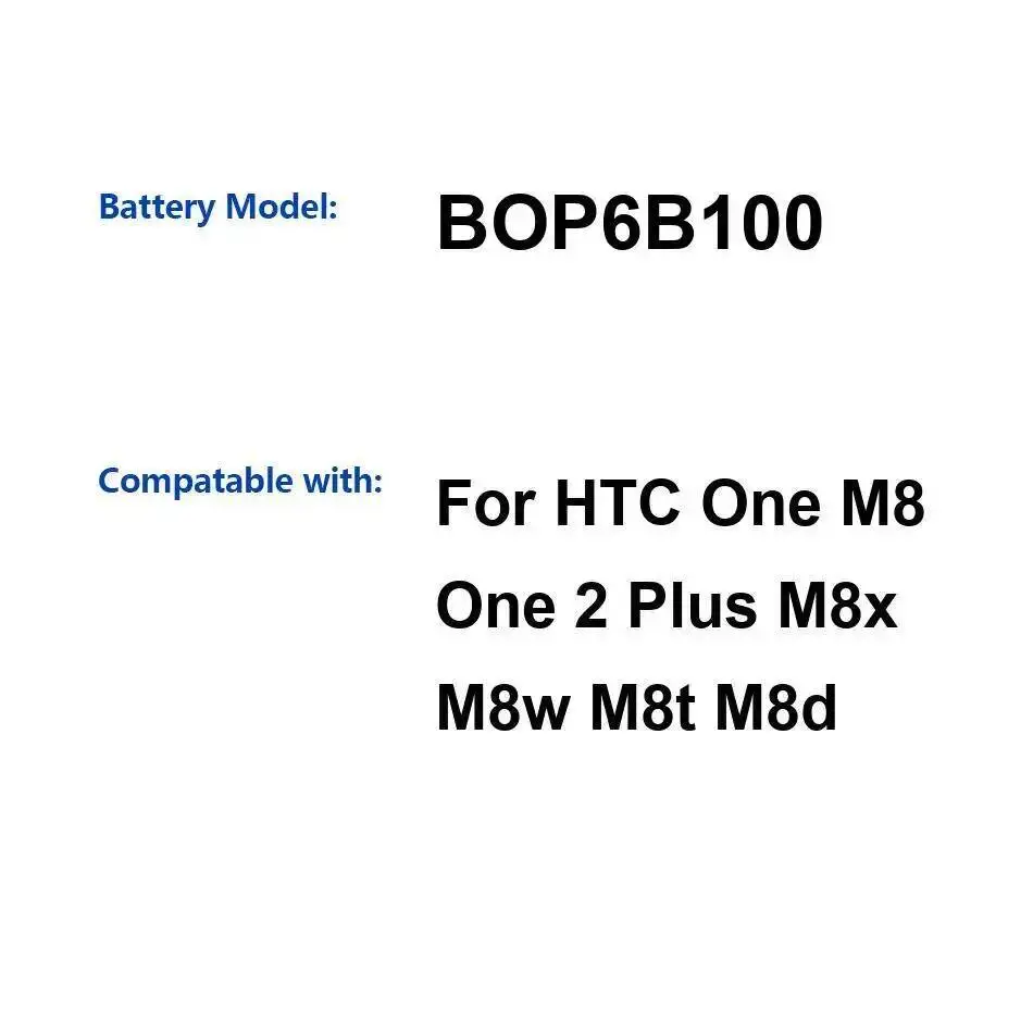 Для Htc One 2 Plus M8 M8x M8w M8t M8d BOP6B100 Премиум Сменный аккумулятор для мобильного телефона 2600 мАч 
Для Htc One 2 Plus M8 M8x M8w M8t M8d BOP6B100 Премиум Сменный аккумулятор для мобильного телефона 2600 мАч