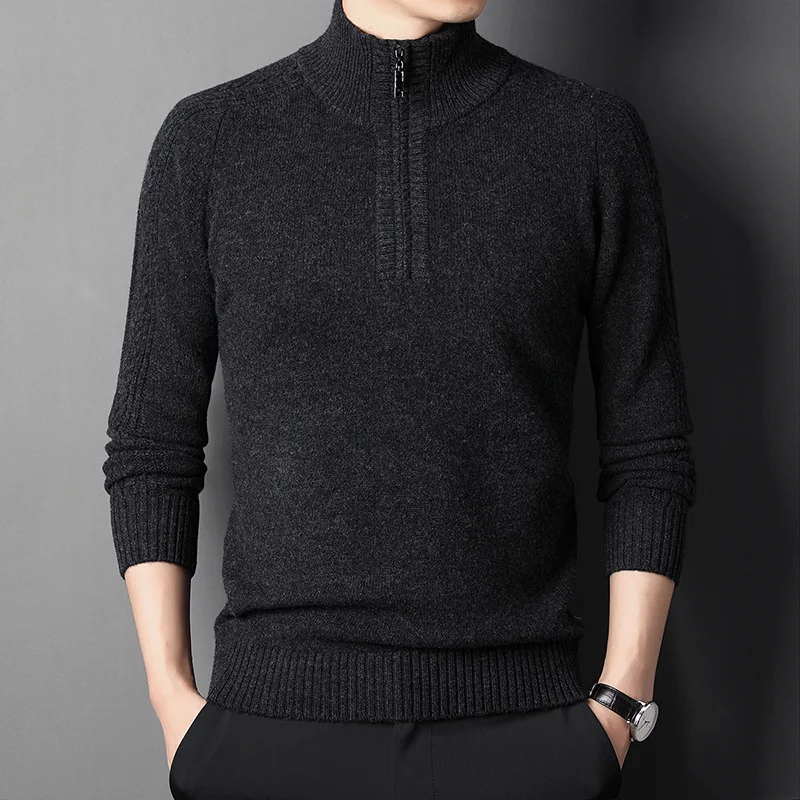 cashmere Men's sweater 100 pure wool half high neck zipper thickened wool men's Pullover Sweater sweater
cashmere Men's sweater 100 pure wool half high neck zipper thickened wool men's Pullover Sweater sweater