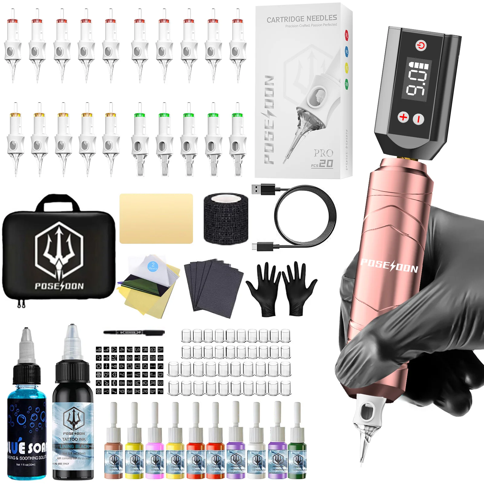 Tattoo Kit POSEIDON V6 Pink New Tattoo Pen Kit For Permanent Makeup Tattoo Machine Kit Wireless Tattoo Power Supply Tattoo Kit
Tattoo Kit POSEIDON V6 Pink New Tattoo Pen Kit For Permanent Makeup Tattoo Machine Kit Wireless Tattoo Power Supply Tattoo Kit