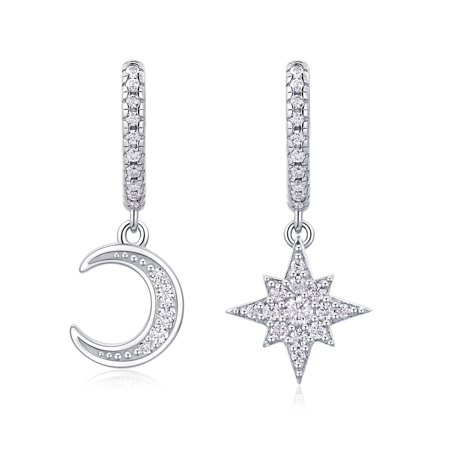 925 Sterling Silver White Moissanite, Star Moon Earrings Drop Earrings Women Fashion Wedding Jewelry Birthday Gift
925 Sterling Silver White Moissanite, Star Moon Earrings Drop Earrings Women Fashion Wedding Jewelry Birthday Gift