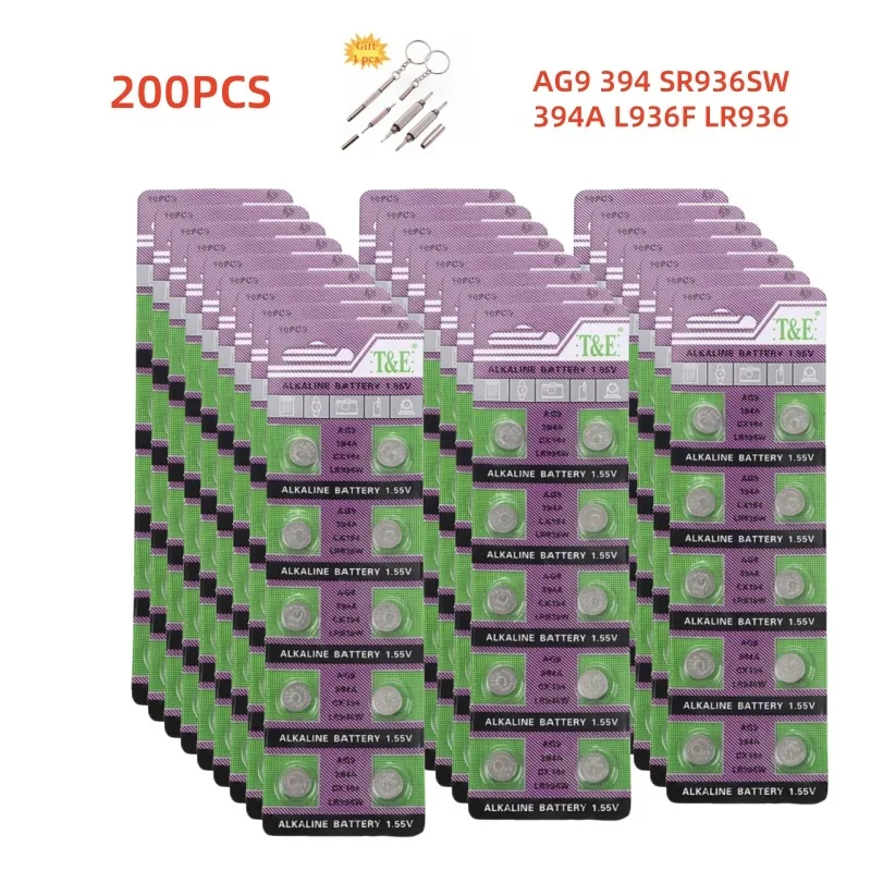 200PCS Button Cell Battery AG9 394 LR936 394A L936F SR936SW Cell Coin Batteries For Watch Toys Remote
200PCS Button Cell Battery AG9 394 LR936 394A L936F SR936SW Cell Coin Batteries For Watch Toys Remote