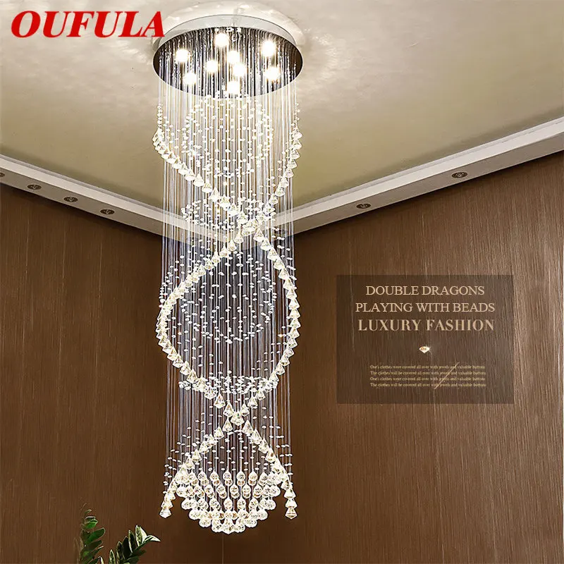 OUFULA Modern Crystal Pendant Hanging Lamp LED Creative Luxury Chandelier Lights for Home Living Room Villa Staircase
OUFULA Modern Crystal Pendant Hanging Lamp LED Creative Luxury Chandelier Lights for Home Living Room Villa Staircase