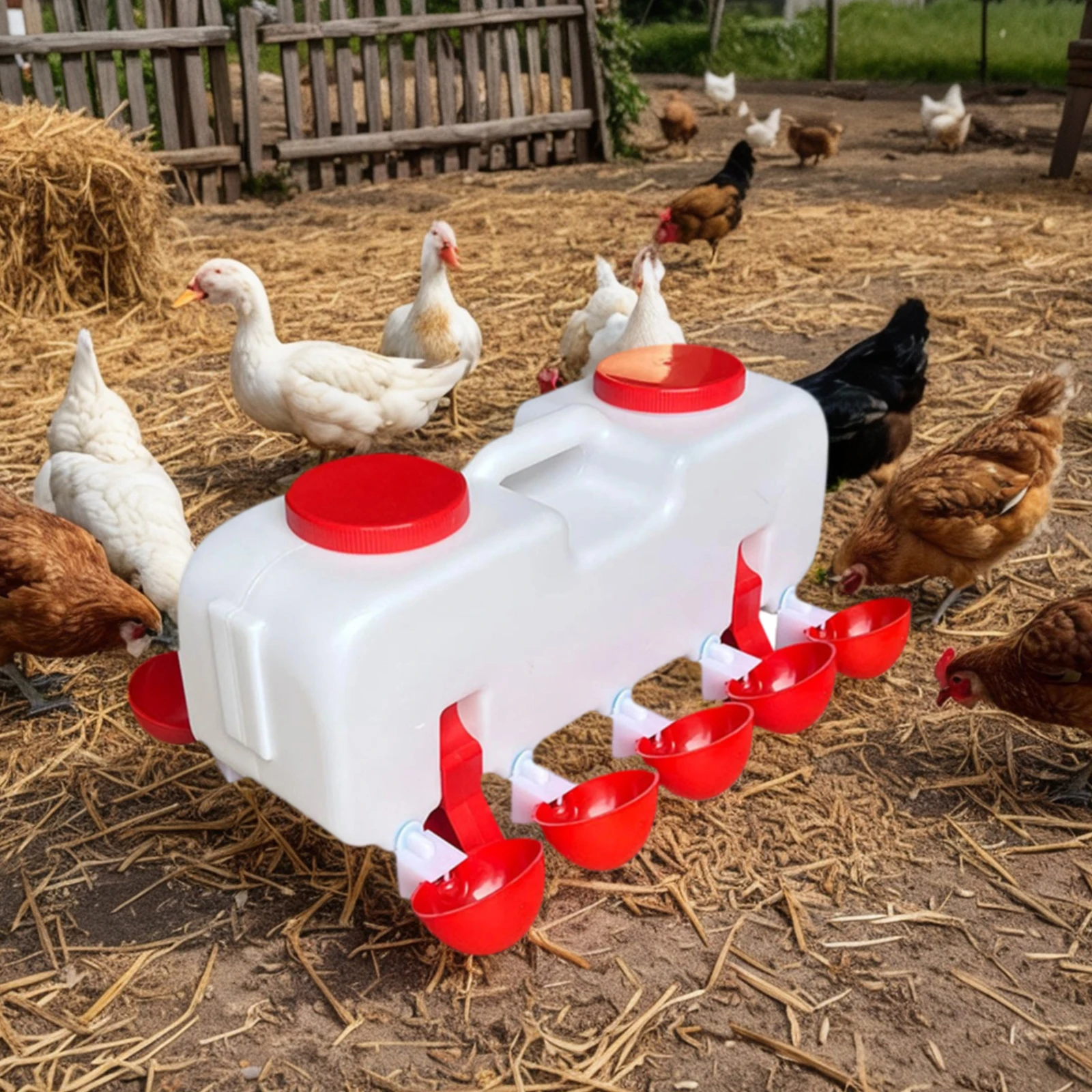 10KG Self Filling Poultry Waterer W/10 Cup Chicken Waterer Feeder Poultry Water Feeder Drinking Dispenser for Pigeon Duck Goose
10KG Self Filling Poultry Waterer W/10 Cup Chicken Waterer Feeder Poultry Water Feeder Drinking Dispenser for Pigeon Duck Goose