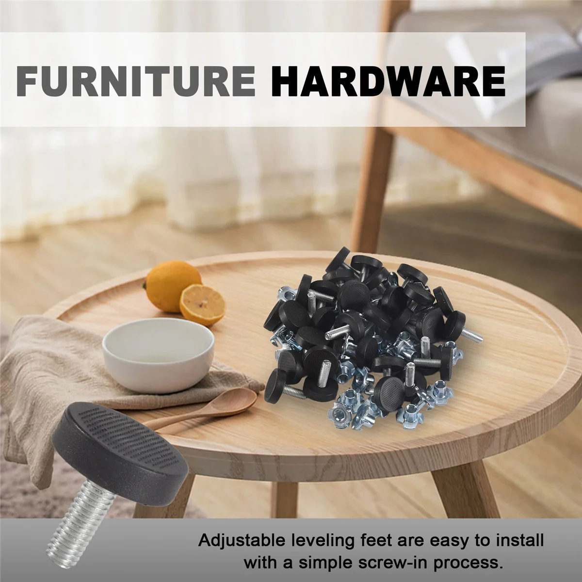 MSOR 32 PCS M6 Thread Adjustable Furniture Levelers Screw in Chair Feet Adjustable Furniture Feet Leg Levelers
MSOR 32 PCS M6 Thread Adjustable Furniture Levelers Screw in Chair Feet Adjustable Furniture Feet Leg Levelers