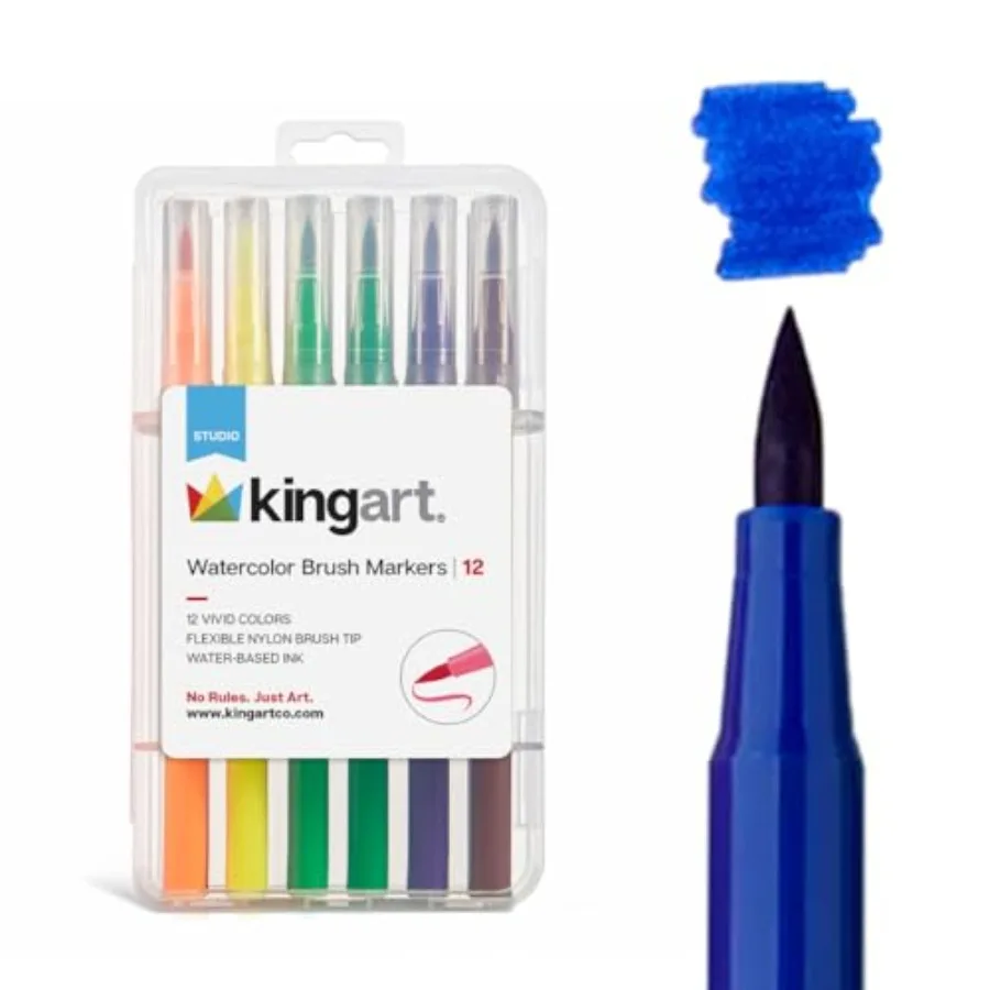 Watercolor Brush Marker Set 12 Vivid Colors Flexible Nylon Tips for Sketching, Drawing, Calligraphy, and Painting Reusable Stor
Watercolor Brush Marker Set 12 Vivid Colors Flexible Nylon Tips for Sketching, Drawing, Calligraphy, and Painting Reusable Stor