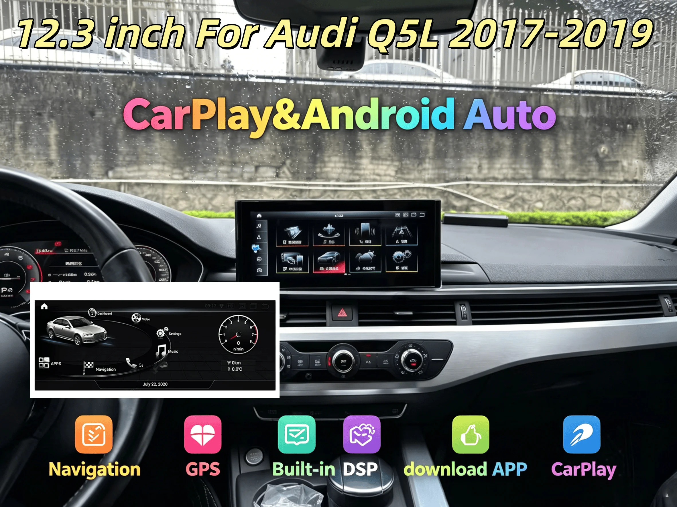 Wireless CarPlay Navigation GPS For Audi Q5L 2017-2019 Android Radio 4G WIFI Bluetooth System Car Multimedia Stereo 12.3 inch
Wireless CarPlay Navigation GPS For Audi Q5L 2017-2019 Android Radio 4G WIFI Bluetooth System Car Multimedia Stereo 12.3 inch