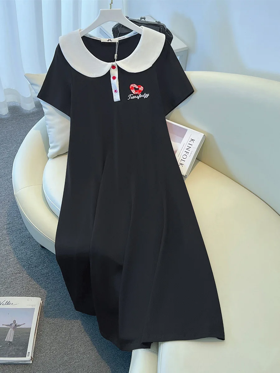 140Kg Plus Size Women's Bust 139 Summer Loose Heart Embroidered Short Sleeved POLO Collar Dress Black 3XL 4XL 5XL 6XL 7XL
140Kg Plus Size Women's Bust 139 Summer Loose Heart Embroidered Short Sleeved POLO Collar Dress Black 3XL 4XL 5XL 6XL 7XL