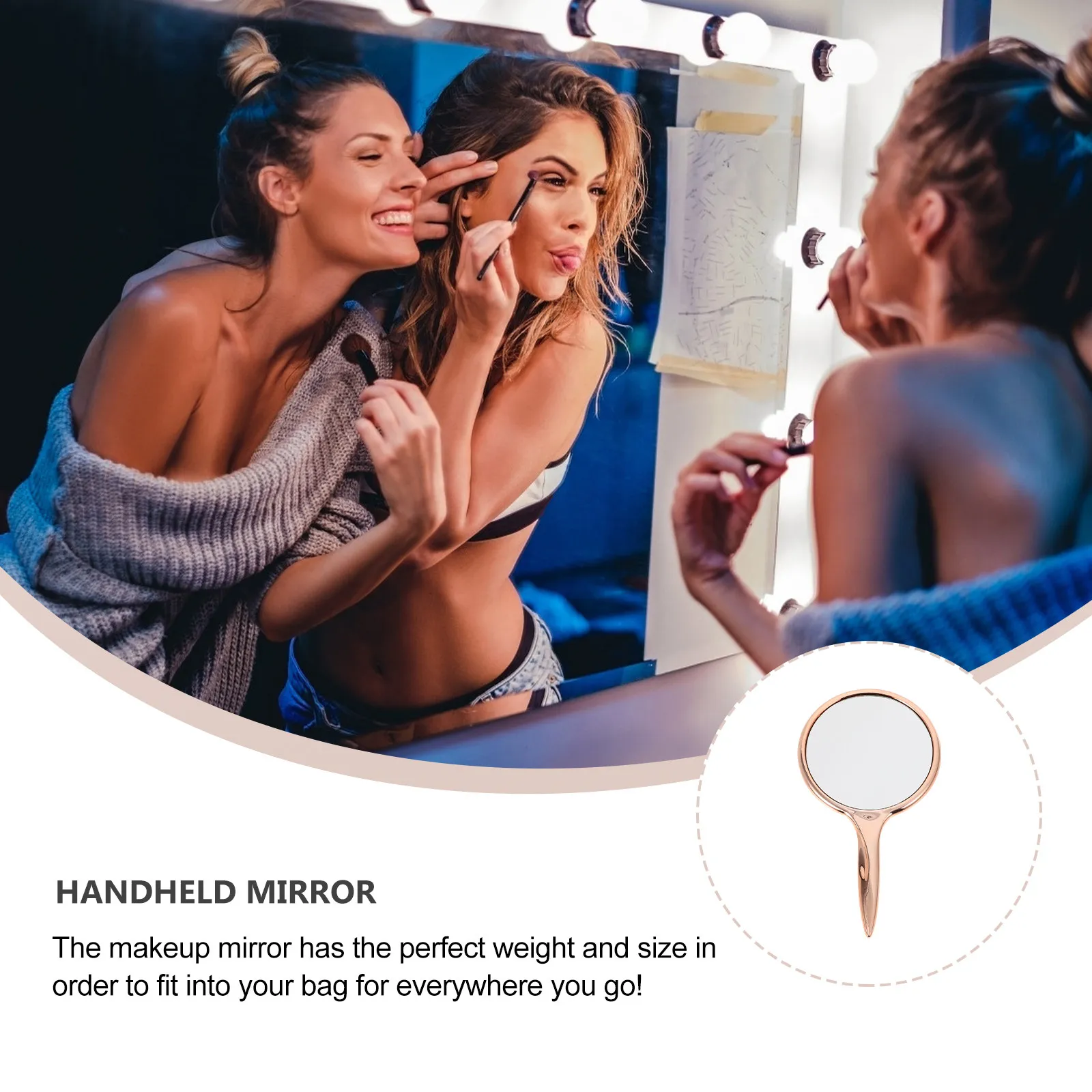 Ergonomic Handheld Makeup Mirror Compact Portable Mirror Stylish Retro Design for Travel Home Bathroom Vanity Use
Ergonomic Handheld Makeup Mirror Compact Portable Mirror Stylish Retro Design for Travel Home Bathroom Vanity Use