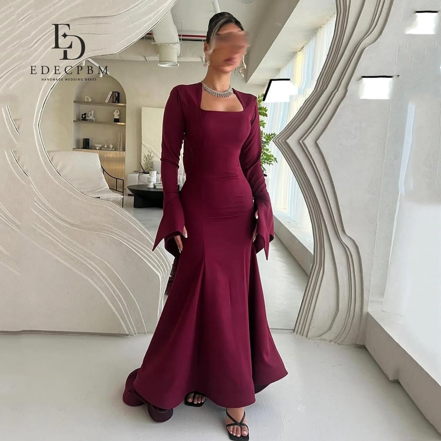 EDECPBM Customized Women Evening Dress Woman Crimson Red Luxurious Women's Evening Dresses for Special Occasions Square Neckline
EDECPBM Customized Women Evening Dress Woman Crimson Red Luxurious Women's Evening Dresses for Special Occasions Square Neckline