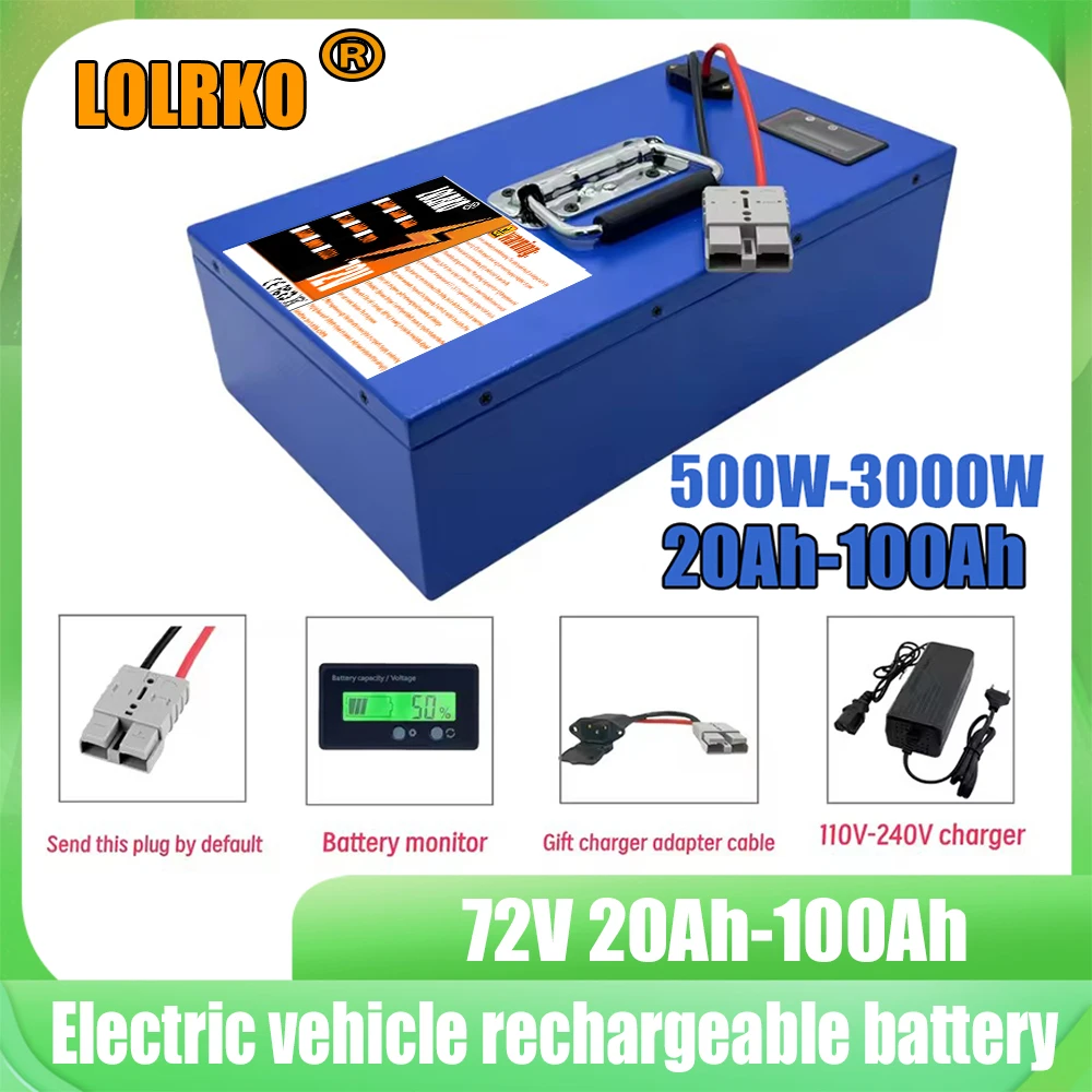 Air fast transportation Large capacity 18650 lithium battery 72V 100AH Suitable for 250-3000W motors 72V equipment Full capacity
Air fast transportation Large capacity 18650 lithium battery 72V 100AH Suitable for 250-3000W motors 72V equipment Full capacity