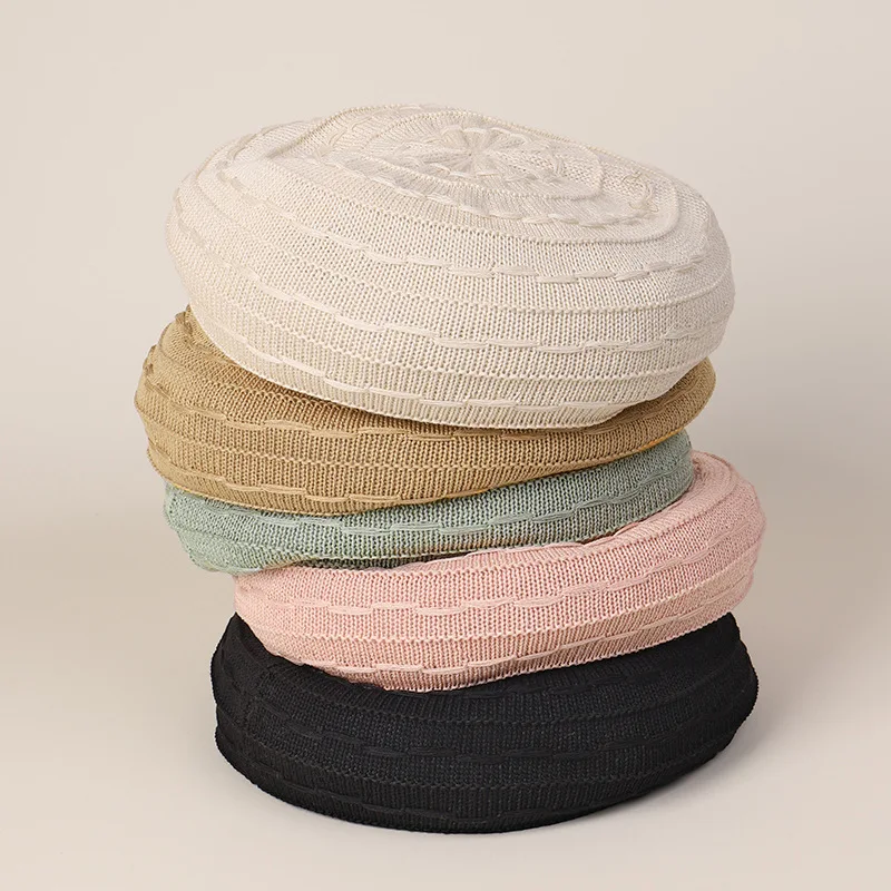 Japanese Solid Color Knitted Beret Women's Spring Summer Autumn New Simple Versatile Painter Hat Lady Gentle Painter Hat
Japanese Solid Color Knitted Beret Women's Spring Summer Autumn New Simple Versatile Painter Hat Lady Gentle Painter Hat