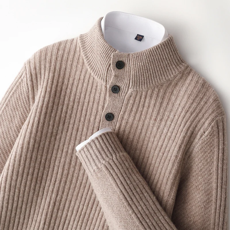 CHICUU Men's Mock Neck Thick Long Sleeve Wool Pullover Sweater Autumn Winter 100% Merino Wool Knitwear Smart Casual Comfy Jumper
CHICUU Men's Mock Neck Thick Long Sleeve Wool Pullover Sweater Autumn Winter 100% Merino Wool Knitwear Smart Casual Comfy Jumper