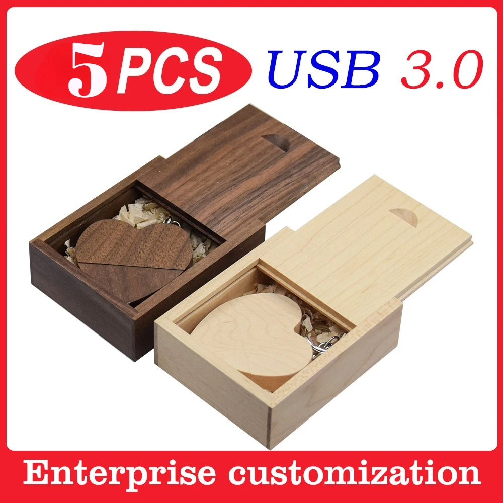 5pcs Walnut Wooden Heart + Gift Box USB Flash Drive Creative Pendrive 4GB 8GB 16GB 32GB 64GB 128GB Memory Stick U Disk 3.0
5pcs Walnut Wooden Heart + Gift Box USB Flash Drive Creative Pendrive 4GB 8GB 16GB 32GB 64GB 128GB Memory Stick U Disk 3.0