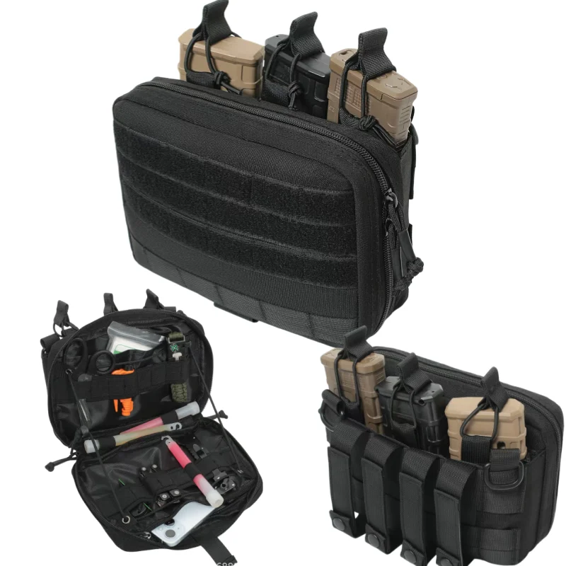 Tactical Mag Admin Pouch, Molle Utility Tool Pouch Medical EMT Organizer with Triple Stacker Magazine Holder for M4 M16
Tactical Mag Admin Pouch, Molle Utility Tool Pouch Medical EMT Organizer with Triple Stacker Magazine Holder for M4 M16