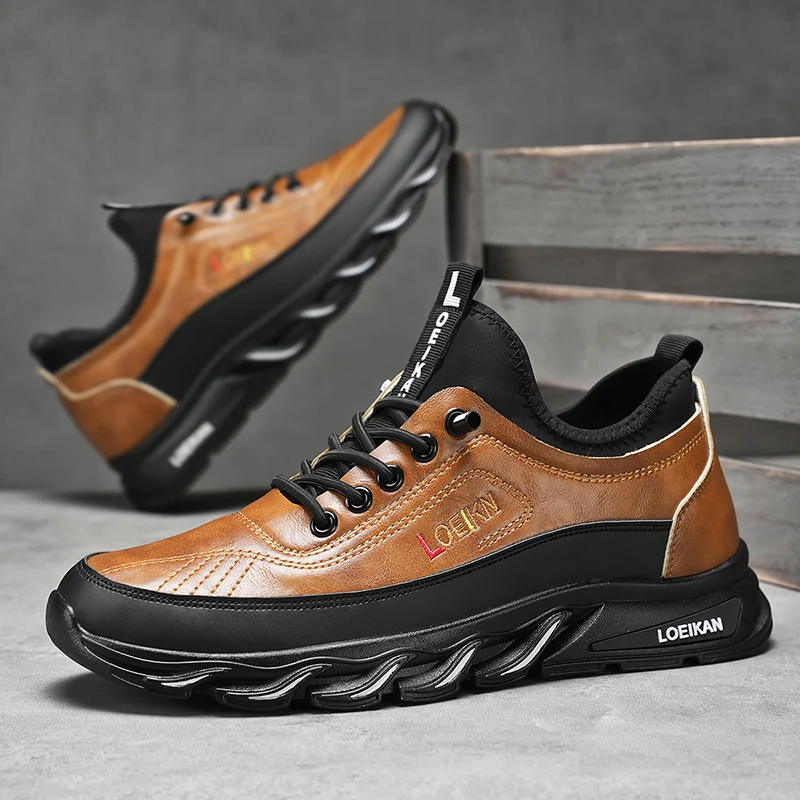 Men's Leather Casual Shoes Breathable Lace-up Business Sneakers Non-slip Comfortable Work Shoes
Men's Leather Casual Shoes Breathable Lace-up Business Sneakers Non-slip Comfortable Work Shoes