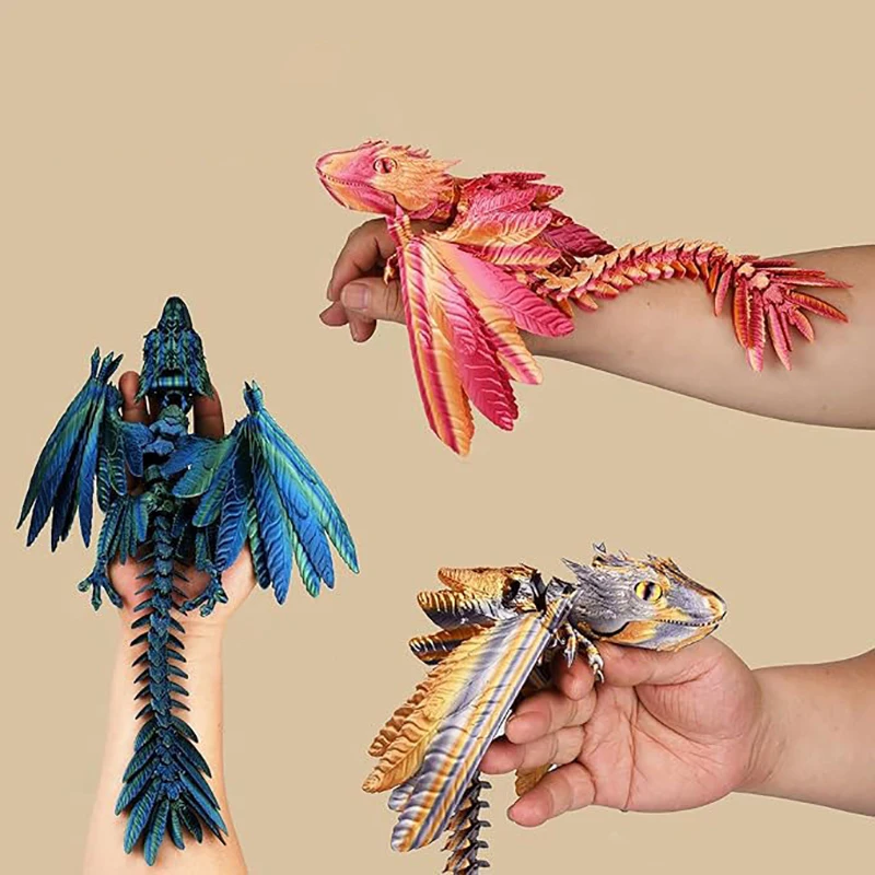 3D Printed Feather Dragon With Bird Wings Creative Flying Dragon Figurine Decorative Toy For Home Office Desktop Decoration Gift
3D Printed Feather Dragon With Bird Wings Creative Flying Dragon Figurine Decorative Toy For Home Office Desktop Decoration Gift