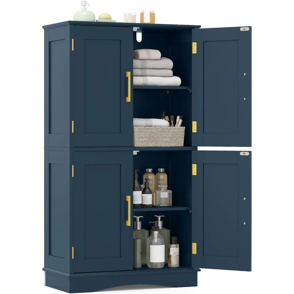 Bathroom Floor Storage Cabinet, 43.5-inch High Independent Cutlery Cabinet with 4 Doors and 2 Adjustable Shelves
Bathroom Floor Storage Cabinet, 43.5-inch High Independent Cutlery Cabinet with 4 Doors and 2 Adjustable Shelves