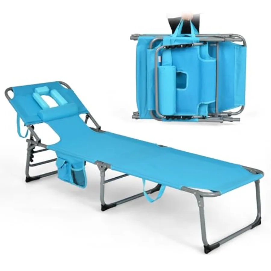 Tanning Chair, Folding Adjustable Patio Lounge Chair with Face Hole, Removable Pillow, 330LBS, Carry Strap, Outdoor Sunbathing
Tanning Chair, Folding Adjustable Patio Lounge Chair with Face Hole, Removable Pillow, 330LBS, Carry Strap, Outdoor Sunbathing
