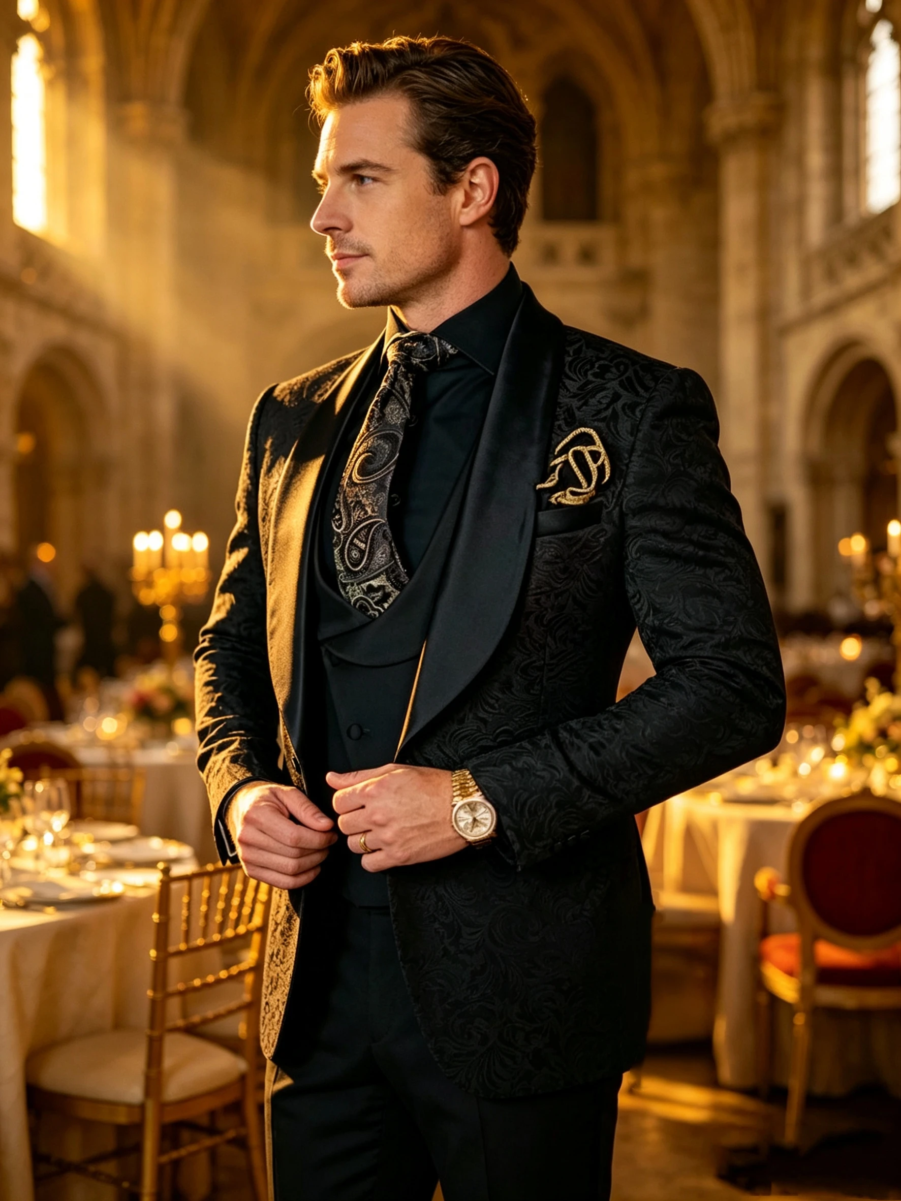 Latest Designs Black Jacquard Men Suit Slim Fit 3 Pieces Shawl Lapel Blazer Wedding Tuxedo Prom Male Men Clothing Party Outfits
Latest Designs Black Jacquard Men Suit Slim Fit 3 Pieces Shawl Lapel Blazer Wedding Tuxedo Prom Male Men Clothing Party Outfits