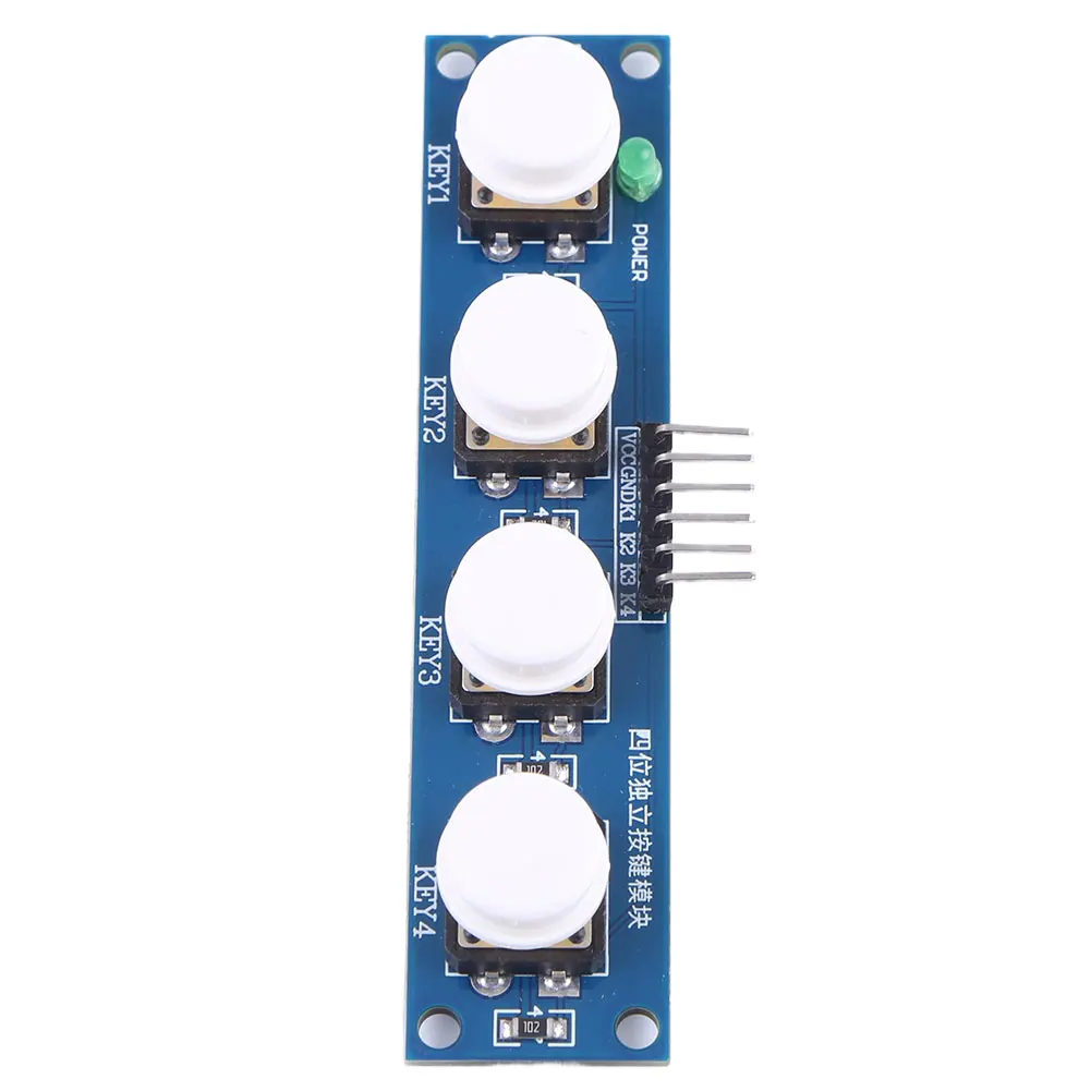 4 Independent Buttons Touch Button Module with Hat & LED Indicator High Level Output for Arduino Or Raspberry Pi
4 Independent Buttons Touch Button Module with Hat & LED Indicator High Level Output for Arduino Or Raspberry Pi