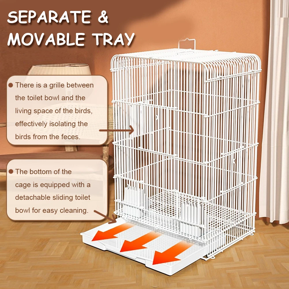 Wrought Iron Bird Cage with Hnadle Portable Parrot Cage Removable Tray Bird Breeding Cage for Indoor Outdoor Home Bird Feeding
Wrought Iron Bird Cage with Hnadle Portable Parrot Cage Removable Tray Bird Breeding Cage for Indoor Outdoor Home Bird Feeding