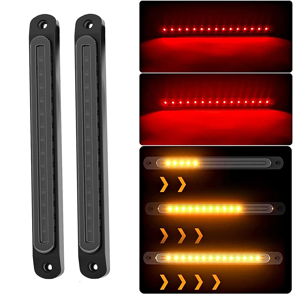 2Pcs LED Red & Amber Sequential Strobe Strip Lamps For ATV Trucks Semi-trailer UTV RV Pickup Car Accessories
2Pcs LED Red & Amber Sequential Strobe Strip Lamps For ATV Trucks Semi-trailer UTV RV Pickup Car Accessories