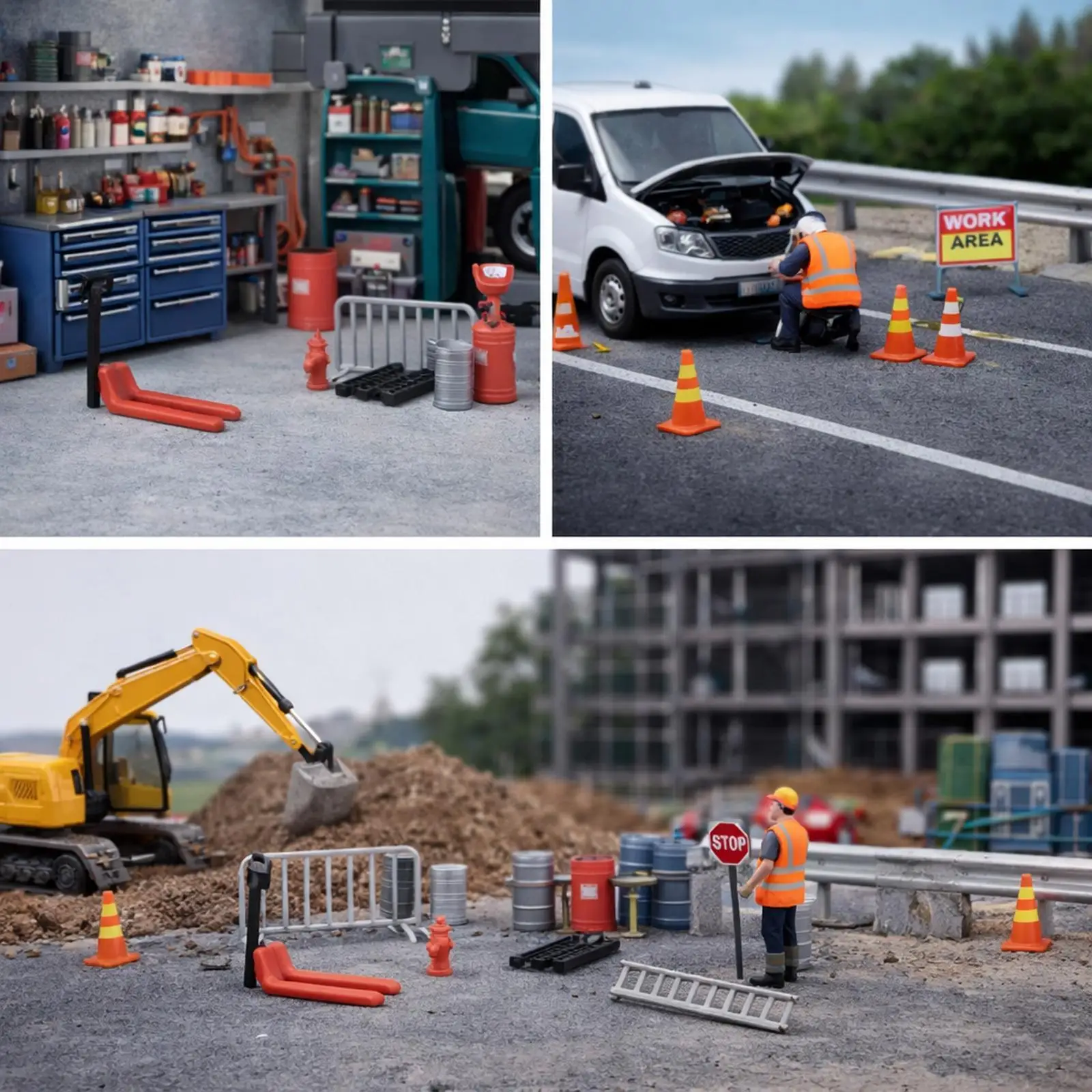 11x 1/64 Scale Miniature Road Signs Block Fences Simulation Sand Table Road Construction Diecast Scene Display Accessories
11x 1/64 Scale Miniature Road Signs Block Fences Simulation Sand Table Road Construction Diecast Scene Display Accessories