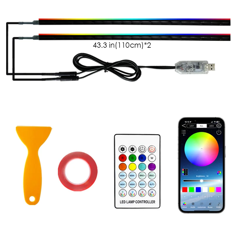 Universal USB APP Control Car Atmosphere Light 64 RGB Car Light Music Sync Sound Activated Color Changing Interior
Universal USB APP Control Car Atmosphere Light 64 RGB Car Light Music Sync Sound Activated Color Changing Interior