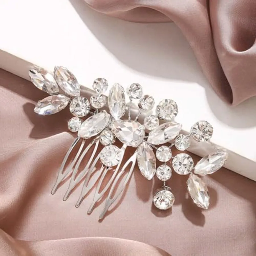 Unicra Crystal Bride Wedding Hair Comb Silver Bridal Headpiece Rhinestone Hair Accessories for Women and Girls
Unicra Crystal Bride Wedding Hair Comb Silver Bridal Headpiece Rhinestone Hair Accessories for Women and Girls