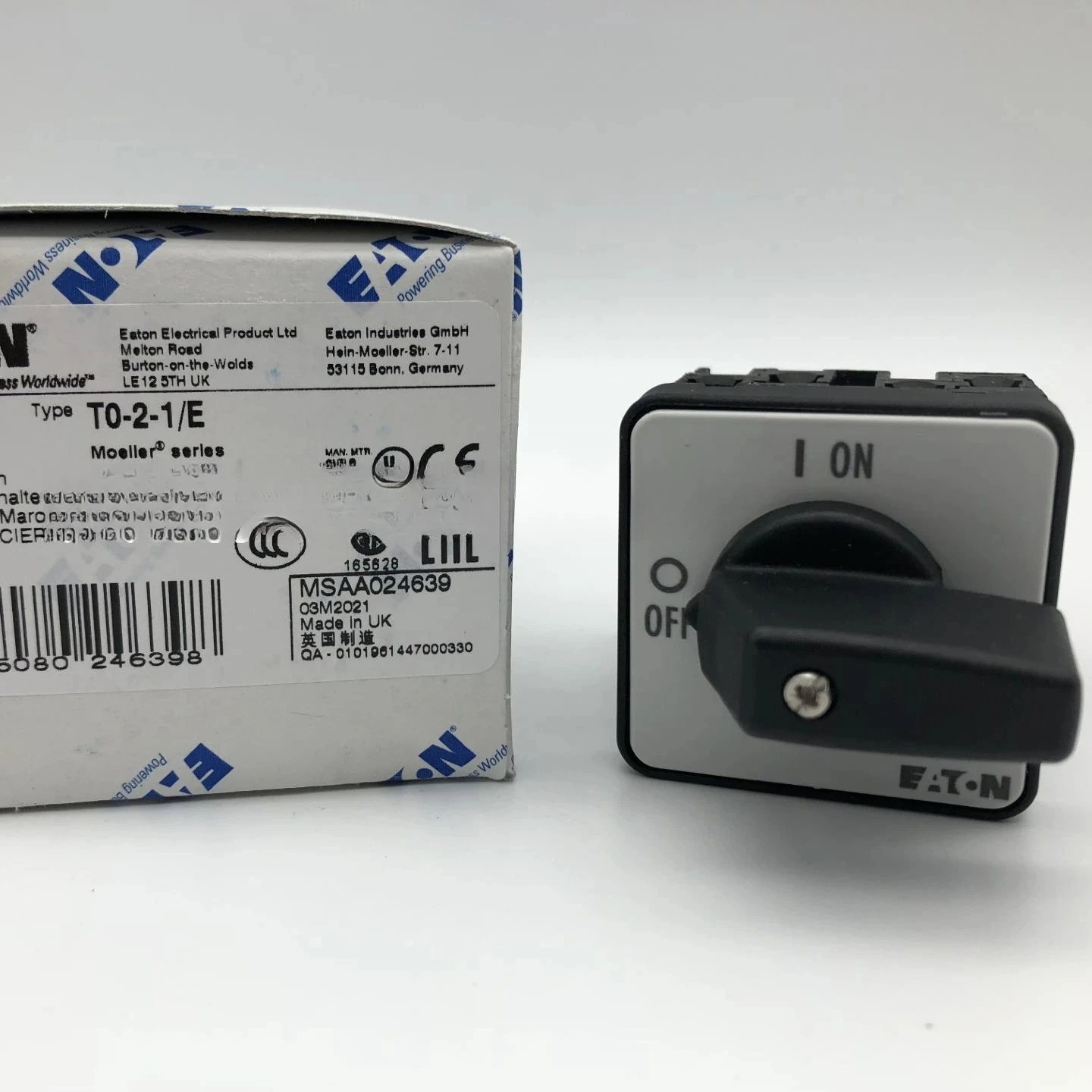 EATON Eaton Muller, cam isolation transfer switch T0-2-1/E panel flush installation, brand new in stock
EATON Eaton Muller, cam isolation transfer switch T0-2-1/E panel flush installation, brand new in stock
