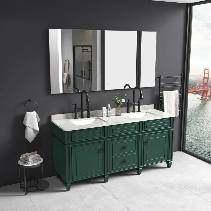 60-inch LED Backlit Wall-Mounted Anti-Fog Vanity Mirror with Memory Function and Adjustable Frame
60-inch LED Backlit Wall-Mounted Anti-Fog Vanity Mirror with Memory Function and Adjustable Frame
