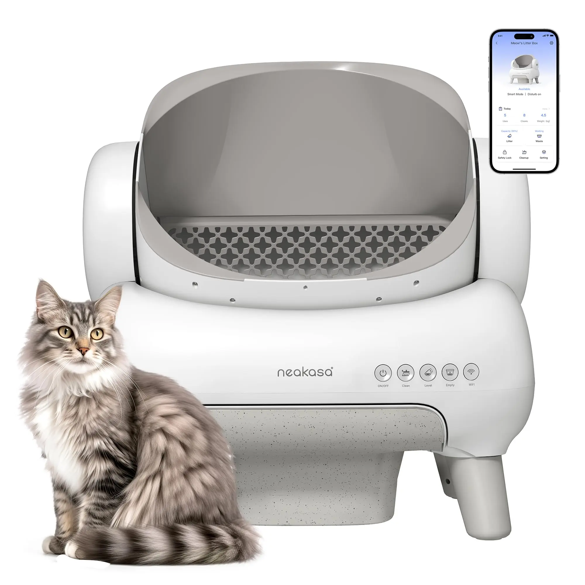 White Neakasa M1 Large Low noise Odor Eliminator App Control Intelligent Electric Self Cleaning Smart Automatic Cat Litter Box
White Neakasa M1 Large Low noise Odor Eliminator App Control Intelligent Electric Self Cleaning Smart Automatic Cat Litter Box