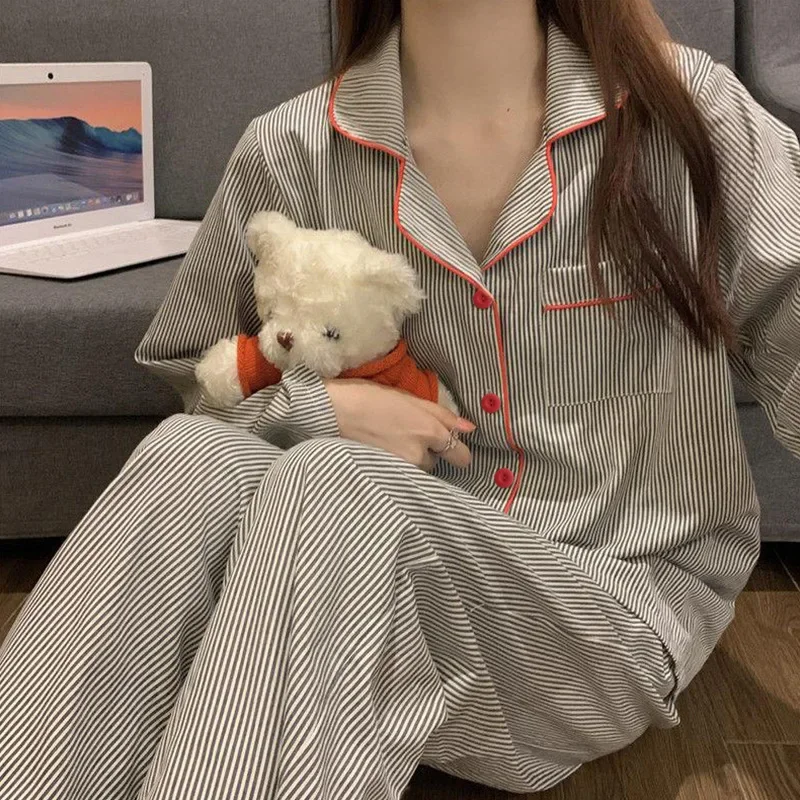Spring and Autumn New Pajamas Women's Family Clothing Women's Long Sleeve Pajamas Women's Loose Student Home
Spring and Autumn New Pajamas Women's Family Clothing Women's Long Sleeve Pajamas Women's Loose Student Home