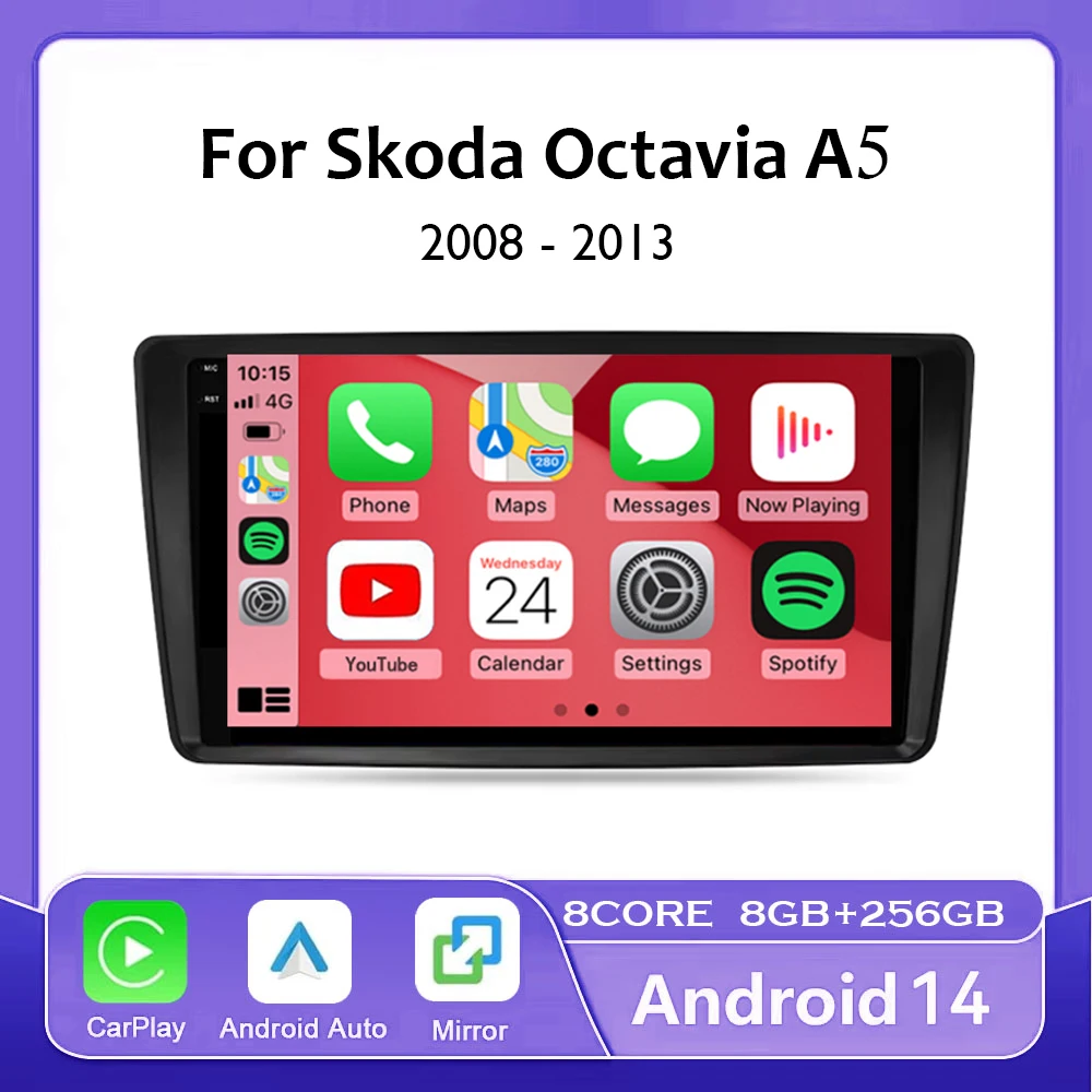 9-дюймовый Android 14 автомобильный радиоприемник мультимедиа для Skoda Octavia 2 A5 2004-2013 видеоплеер навигация стерео Carplay авто головное устройство
9-дюймовый Android 14 автомобильный радиоприемник мультимедиа для Skoda Octavia 2 A5 2004-2013 видеоплеер навигация стерео Carplay авто головное устройство