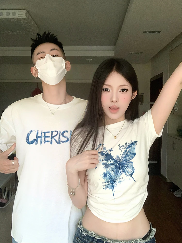 Couples T Shirts Print Tee Shirt Oversize Streetwear cotton Shirt Short Sleeve T Shirt CasualTee Clothing Short Sleeve Graphic
Couples T Shirts Print Tee Shirt Oversize Streetwear cotton Shirt Short Sleeve T Shirt CasualTee Clothing Short Sleeve Graphic