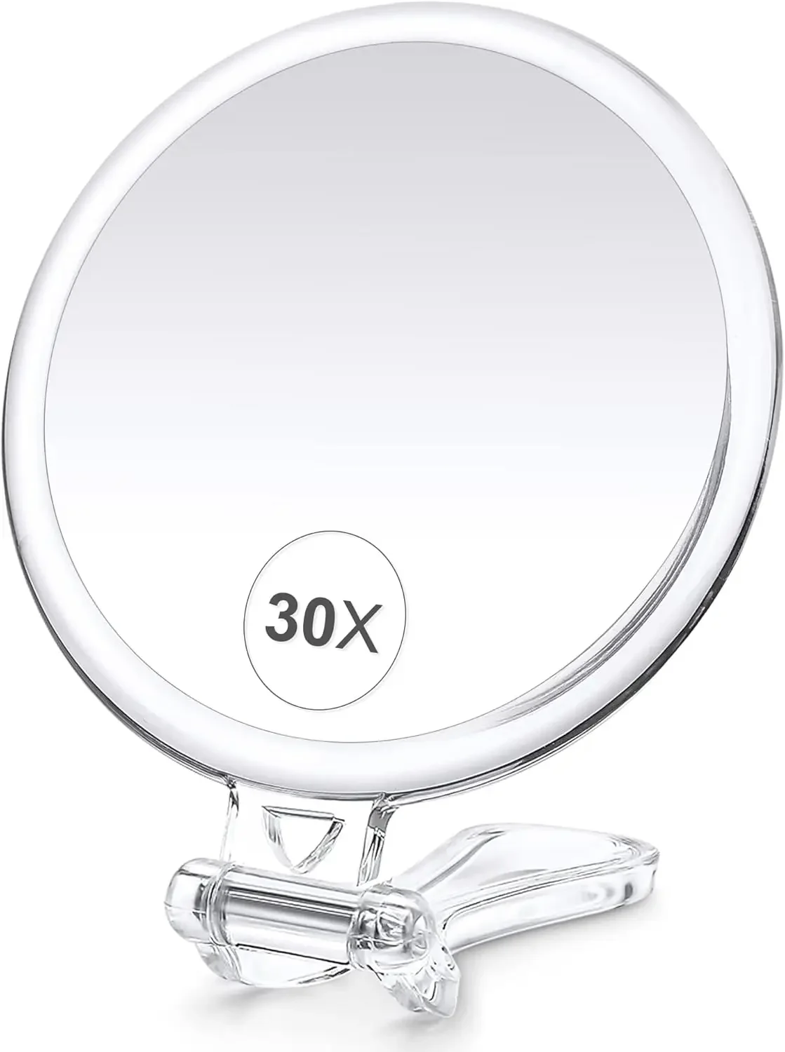 30X magnifying glass for travel with handle, double-sided 1X/30X magnifying hand mirror for makeup
30X magnifying glass for travel with handle, double-sided 1X/30X magnifying hand mirror for makeup