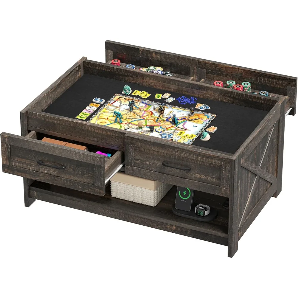 Board Game Table Living Room: 3-in-1 Game & Puzzle Table with Play Mat, 4 Drawers, Power Outlet, Removable Top
Board Game Table Living Room: 3-in-1 Game & Puzzle Table with Play Mat, 4 Drawers, Power Outlet, Removable Top