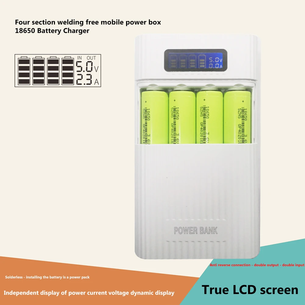 Портативный чехол-зарядка для аккумуляторов DIY с входом Micro USB Type-C и LED-фонариком для перезаряжаемых батарей
Портативный чехол-зарядка для аккумуляторов DIY с входом Micro USB Type-C и LED-фонариком для перезаряжаемых батарей