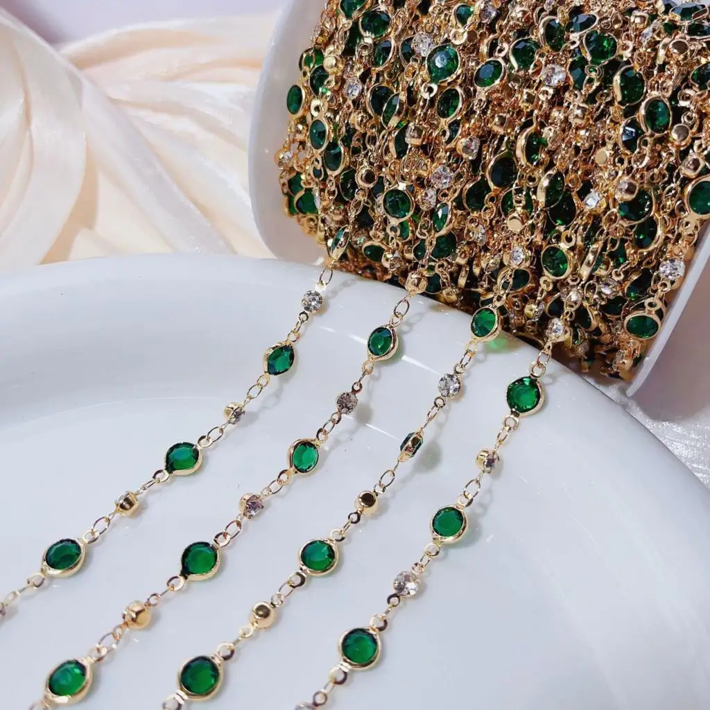 Аксессуары «сделай сам», 2 метра, темно-зеленые хрустальные бусины, цепочки, стеклянная цепочка золотого цвета для ожерелья, браслета, материалы для изготовления ювелирных изделий
Аксессуары «сделай сам», 2 метра, темно-зеленые хрустальные бусины, цепочки, стеклянная цепочка золотого цвета для ожерелья, браслета, материалы для изготовления ювелирных изделий