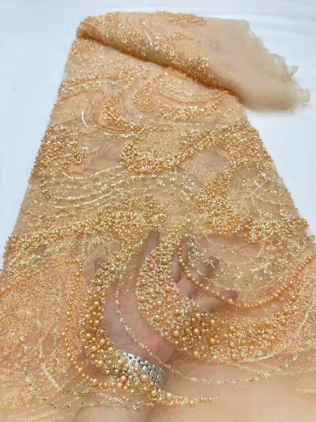 African Lace Fabric 2025 Sequins Beaded Embroidery Groom Nigerian Bridal High Quality French Tulle Lace Fabric For Wedding-DP
African Lace Fabric 2025 Sequins Beaded Embroidery Groom Nigerian Bridal High Quality French Tulle Lace Fabric For Wedding-DP