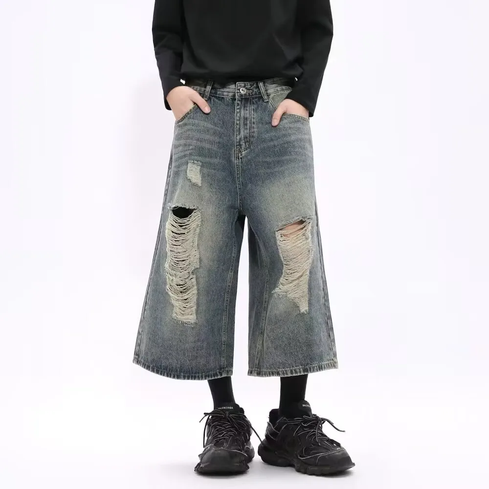 Man Pants Mens Jeans Summer New Fashion Ripped Baggy Wide Leg Cropped Denim Trousers Casual Loose Straight Fit Shorts
Man Pants Mens Jeans Summer New Fashion Ripped Baggy Wide Leg Cropped Denim Trousers Casual Loose Straight Fit Shorts