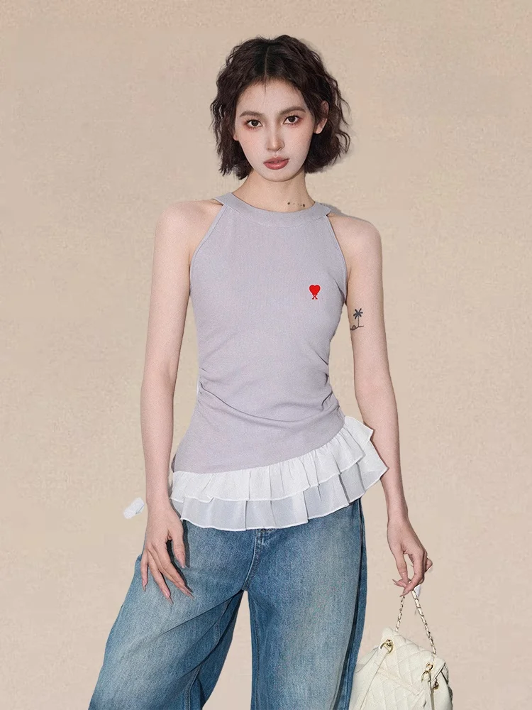 KMKM Women's New Ne Hanging Svel Lace Trim Ballet Sle Faion Top Outerwear Bandage Slim Fit Color Summer 2025
KMKM Women's New Ne Hanging Svel Lace Trim Ballet Sle Faion Top Outerwear Bandage Slim Fit Color Summer 2025